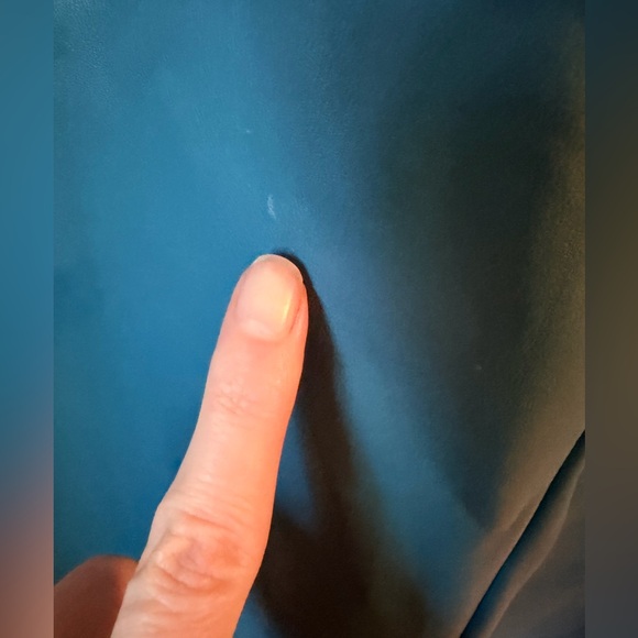 Sz M 8 29 30 Maeve Colette vegan leather turquoise cropped pants worn twice!!! - Picture 6 of 8